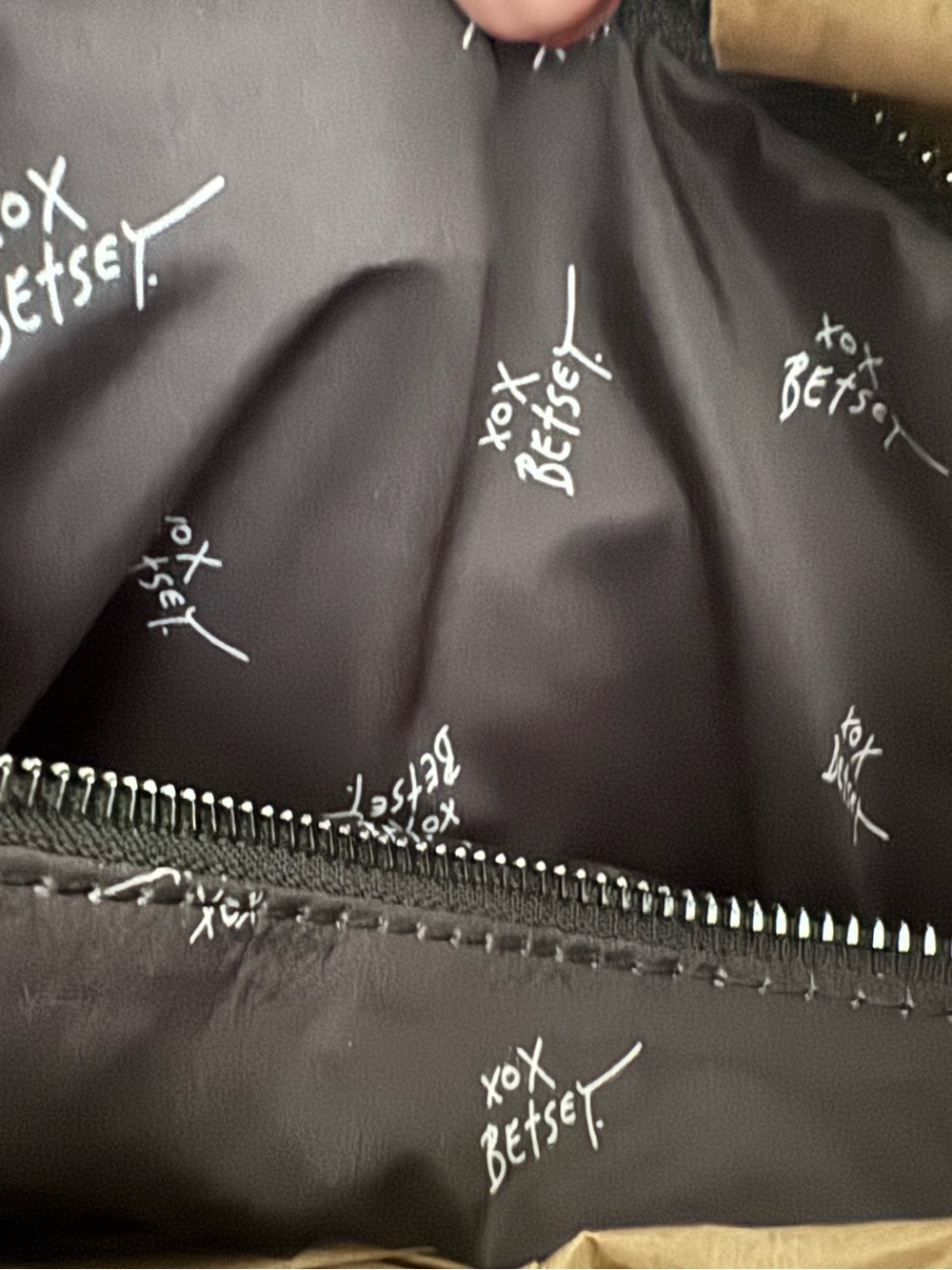 Betsey Johnson Black Scalloped Tote with Chain-Strap Detail - Picture 3 of 8